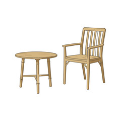 Old wooden chair, an antique brown furniture object, isolated on a white background, perfect for a vintage interior design