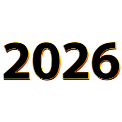 Shiny Golden 2026 Number Design for New Year Celebration and Festive Graphics

