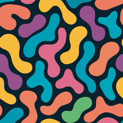 Fototapeta premium Seamless Retro 80s Memphis Style Geometric Pattern in Bright Colors