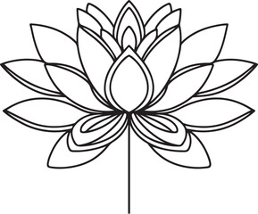 simple lotus flower line drawing 