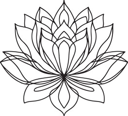 simple lotus flower line drawing 