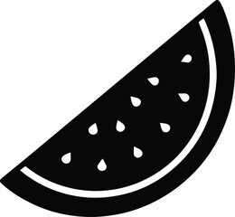 Watermelon slice silhouette icon isolated on transparent background