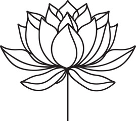 simple lotus flower line drawing 