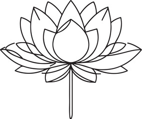 simple lotus flower line drawing 