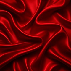 Obraz premium Elegant Red Silk Fabric Draped with Smooth Folds and Ripples