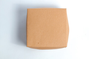 tightly closed rice box isolated on white background