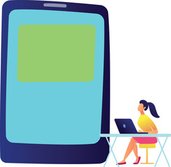 vector illustration of online education