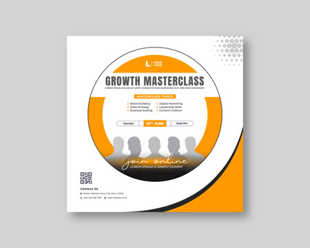 Growth masterclass multipurpose banner design for webinar, seminar, and business event promotion