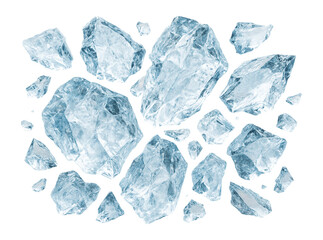 Shattered ice fragments.