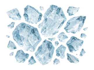 Shattered ice fragments.