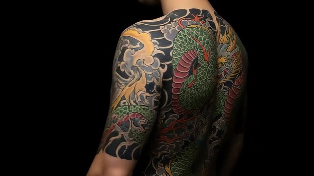 Japanese Dragon Back Tatto Masterpiece