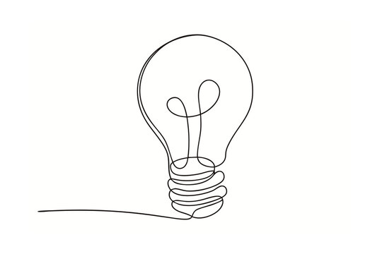 Minimalist single line drawing a light bulb a idea
