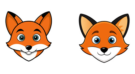 Obraz premium Set of fox head vector illustration design