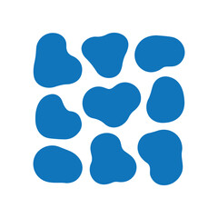 Abstract Fluid Shapes in Blue