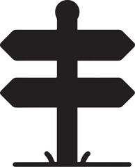 Simple black silhouette of signpost
