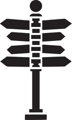Simple black silhouette of signpost