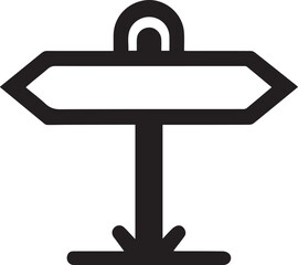 Simple black silhouette of signpost