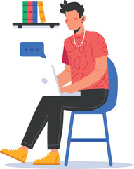 vector illustration of online education