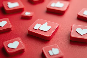 Red social media icons