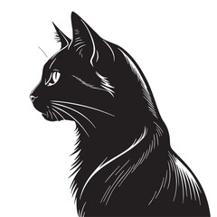 black black cat Silhouette Vector, High Quality Illustration on White Background