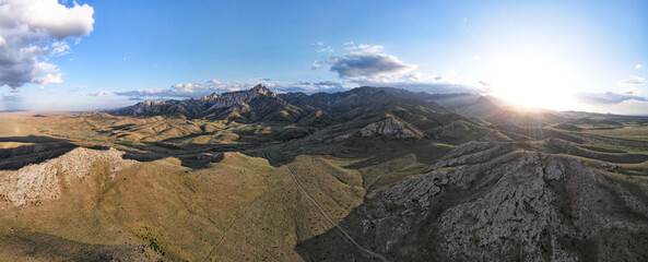 rocky mountain peaks. dolomites. summer in the mountains