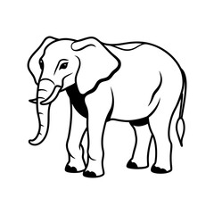 Obraz premium watercolor elephant silhouette vector line art