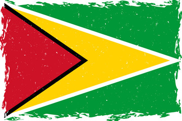 Flag of guyana brush stroke grunge texture