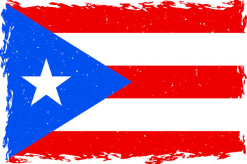 Flag of puerto rico brush stroke grunge texture