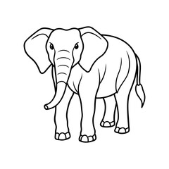 watercolor elephant silhouette vector line art