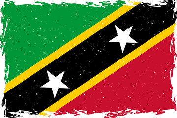 Flag of saint kitts and nevis brush stroke grunge texture