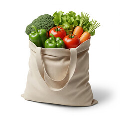 Fresh organic vegetables in a brown paper bag from the grocery store