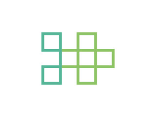Abstract H Letter Logo with Plus Sign - Healthcare Logo Design Concept