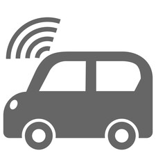 自動運転機能付きの自動車アイコン