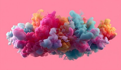 Fototapeta premium Colorful smoke against a pink background
