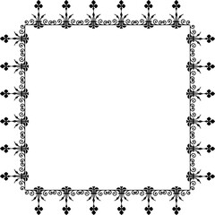 Vintage Ornamental Frame – Elegant Black Vector Border, PNG, 300 DPI 