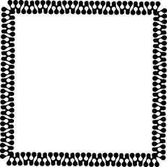 Vintage Ornamental Frame – Elegant Black Vector Border, PNG, 300 DPI 