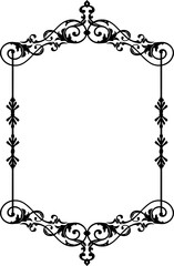Vintage Ornamental Frame – Elegant Black Vector Border, PNG, 300 DPI 