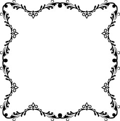 Vintage Ornamental Frame – Elegant Black Vector Border, PNG, 300 DPI 
