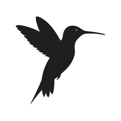 watercolor hummingbird silhouette vector art