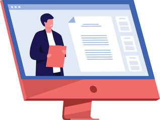 vector illustration of online education