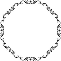 Vintage Ornamental Frame – Elegant Black Vector Border, PNG, 300 DPI 