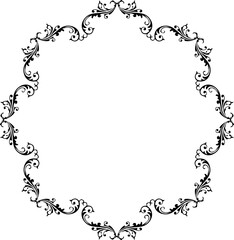 Vintage Ornamental Frame – Elegant Black Vector Border, PNG, 300 DPI 