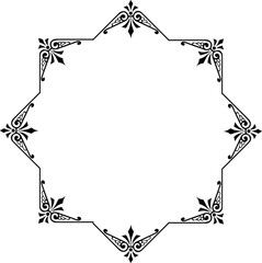 Vintage Ornamental Frame &ndash; Elegant Black Vector Border, PNG, 300 DPI 
