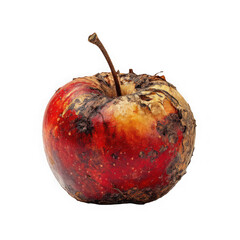 Rotten apple,on white background