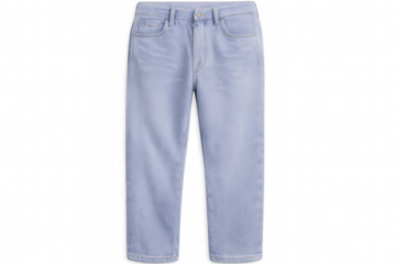 Studio shot of light blue jeans isolated on a transparent background, perfect for fashion projects or e-commerce