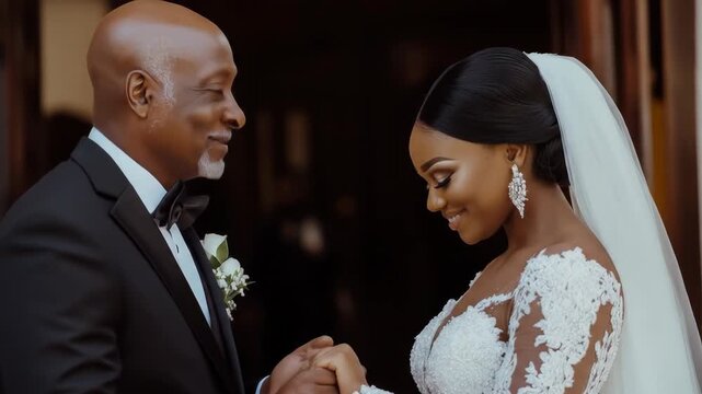 Emotional fatherdaughter moment: heartfelt wedding day connection captured in three frames