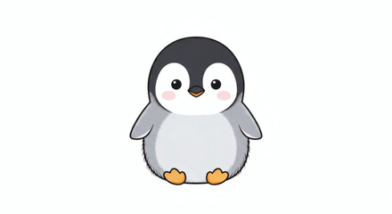 Cute Cartoon Style Penguin Illustration Design for Kids and Babies