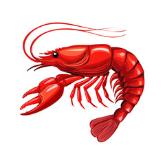 Vivid red crawfish vector illustration Fresh seafood design Crawfish boil element Isolated crustacean graphic Louisiana food symbol