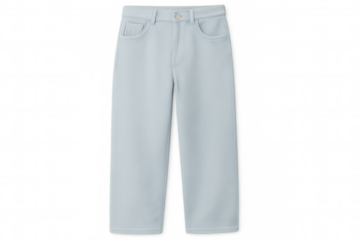 Studio shot of light blue denim jeans isolated on transparent background, perfect for fashion or retail projects