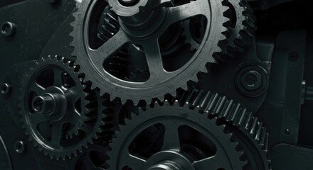 Fototapeta premium High-resolution metallic gears illustration for technology